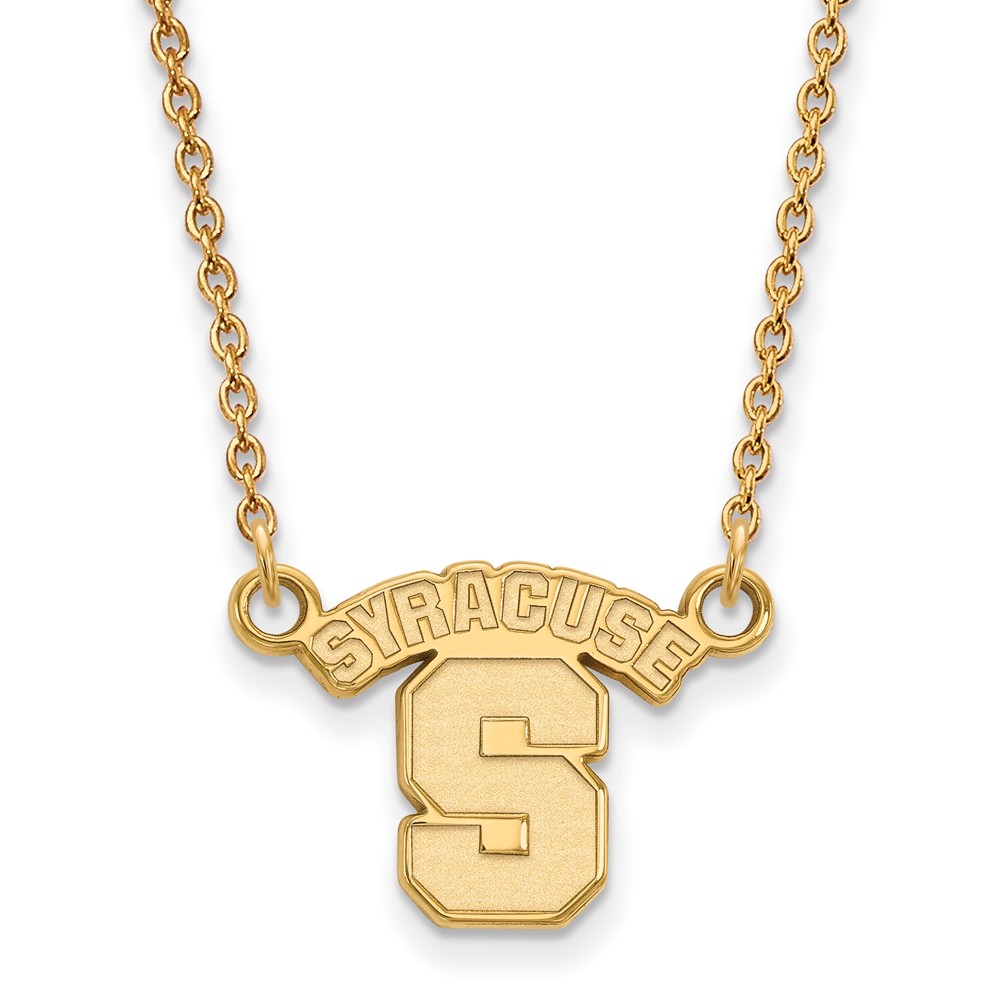 14k Yellow Gold Syracuse U Pendant Necklace