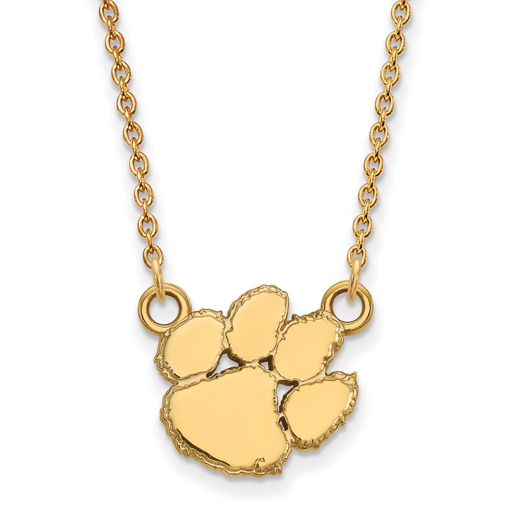 14k Yellow Gold Clemson U Pendant Necklace