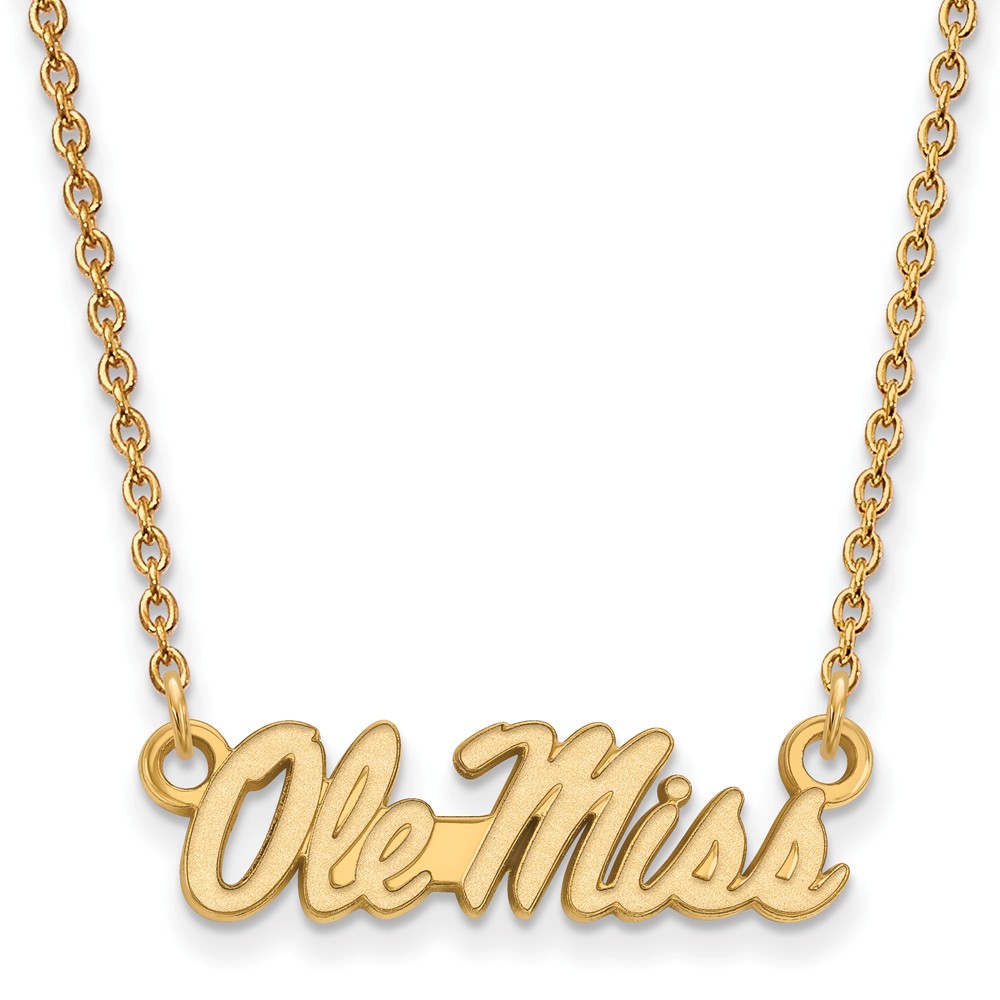 NCAA 14k Yellow Gold U of Mississippi Sm Ole Miss Script Necklace