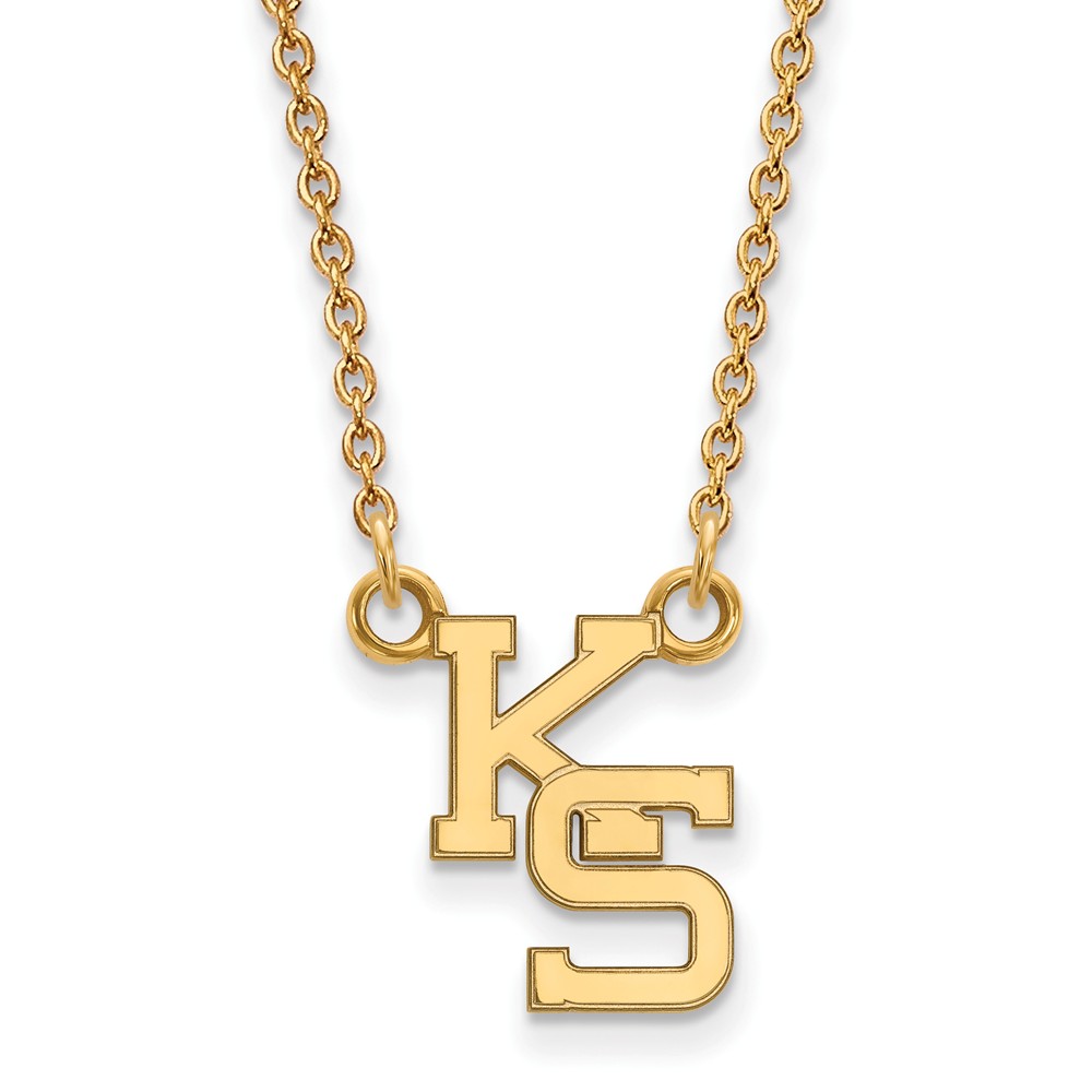 14k Yellow Gold Kansas State Pendant Necklace
