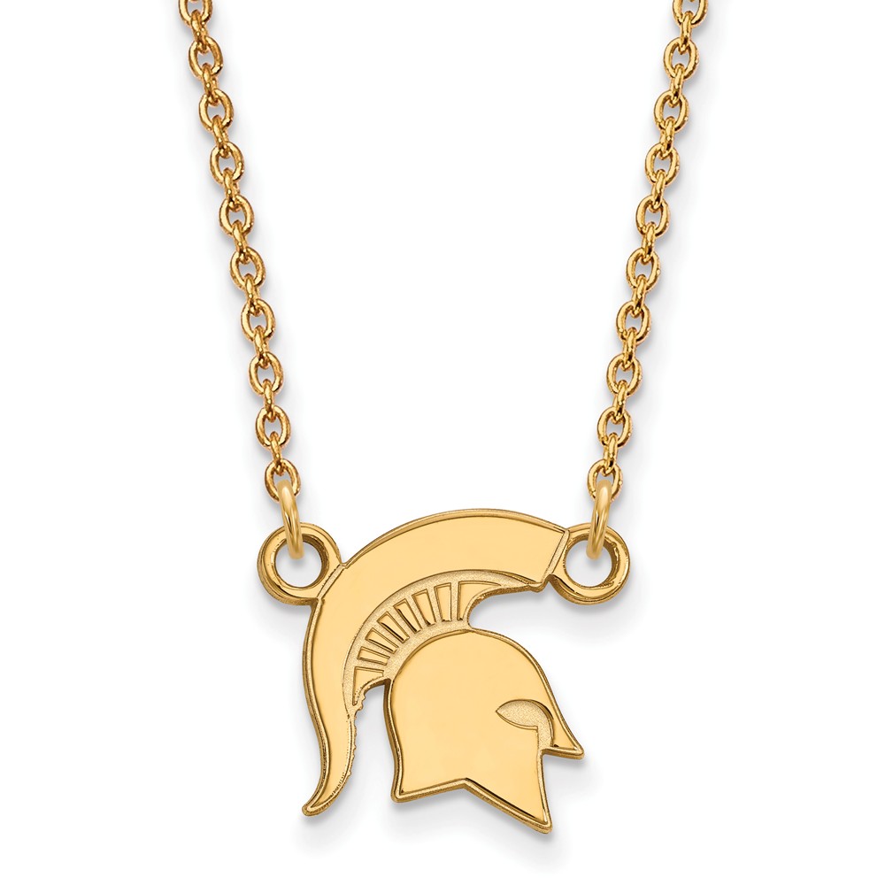 14k Yellow Gold Michigan State Pendant Necklace