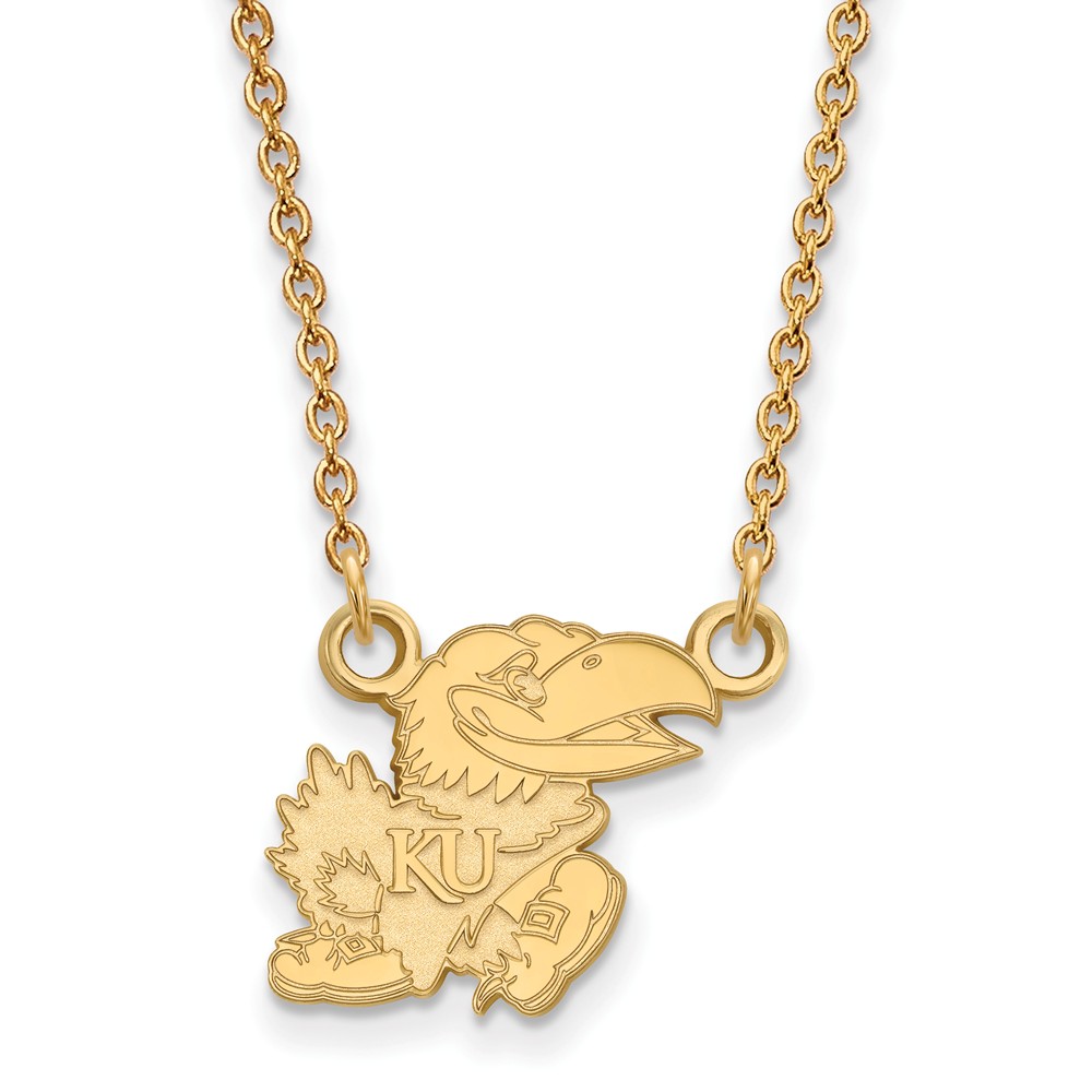 NCAA 14k Yellow Gold U of Kansas Small Pendant Necklace