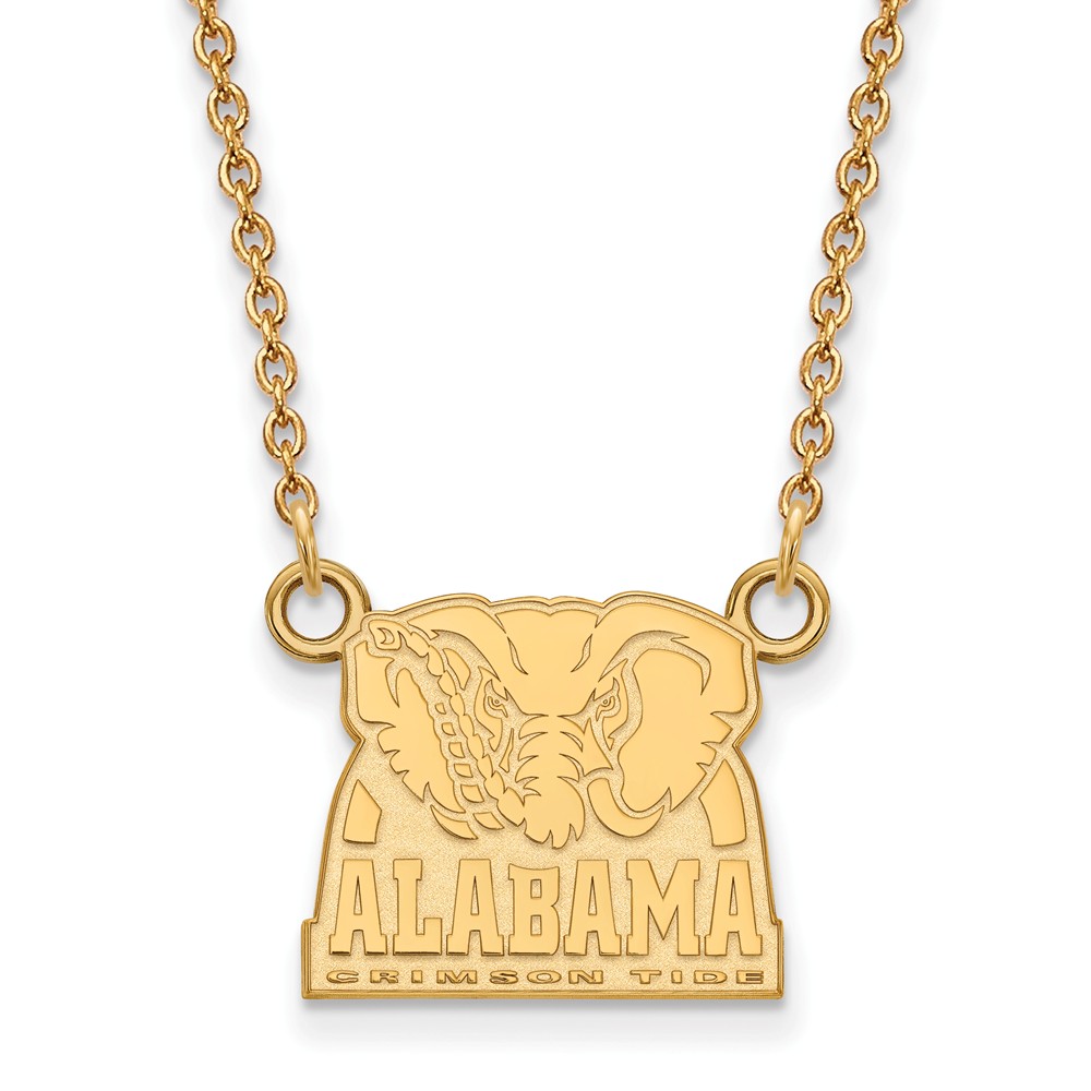 NCAA 14k Yellow Gold U of Alabama Small Crimson Tide Necklace