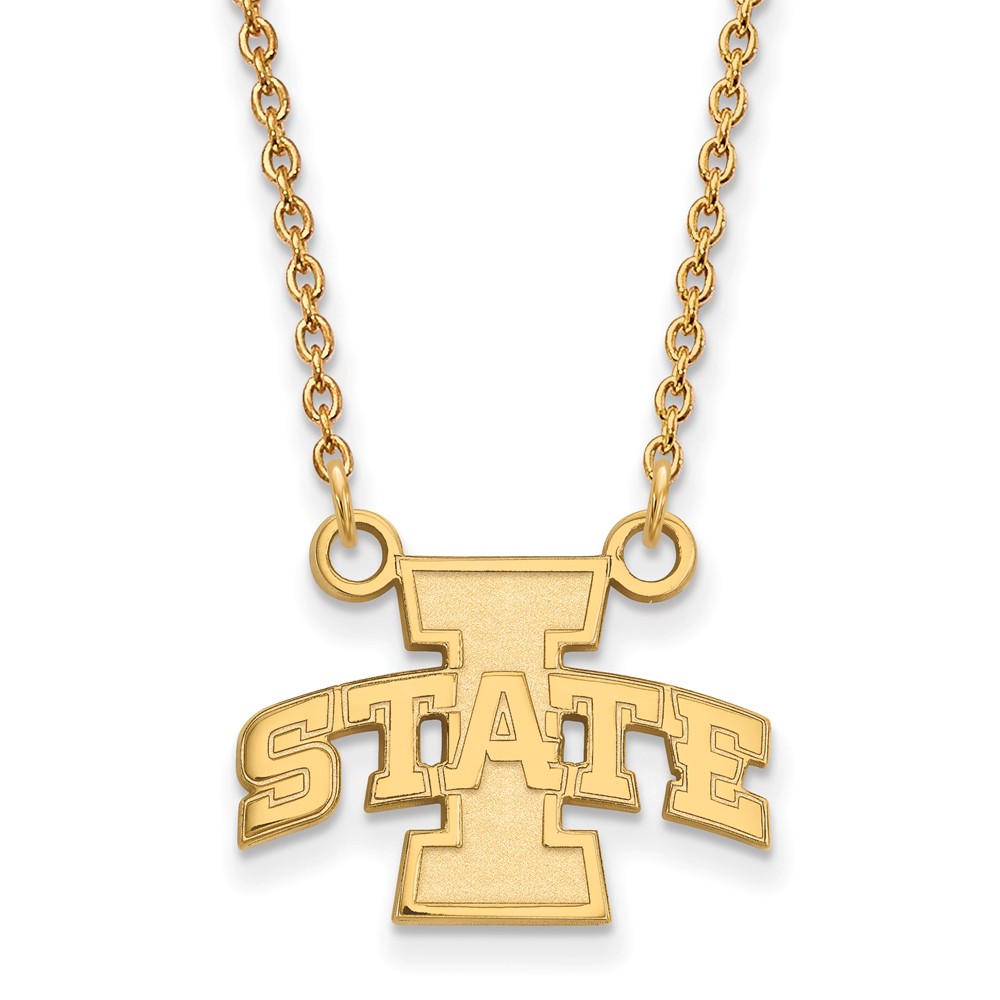 NCAA 14k Gold Plated Silver Iowa State Small Pendant Necklace