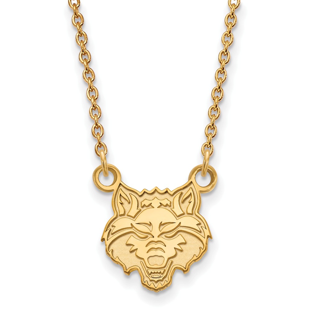 14k Gold Plated Silver Arkansas State Pendant Necklace