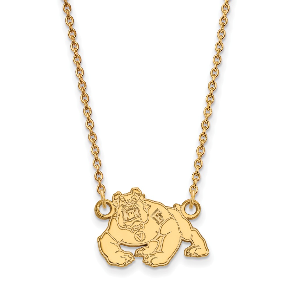 14k Gold Plated Silver Cal State Fresno Pendant Necklace