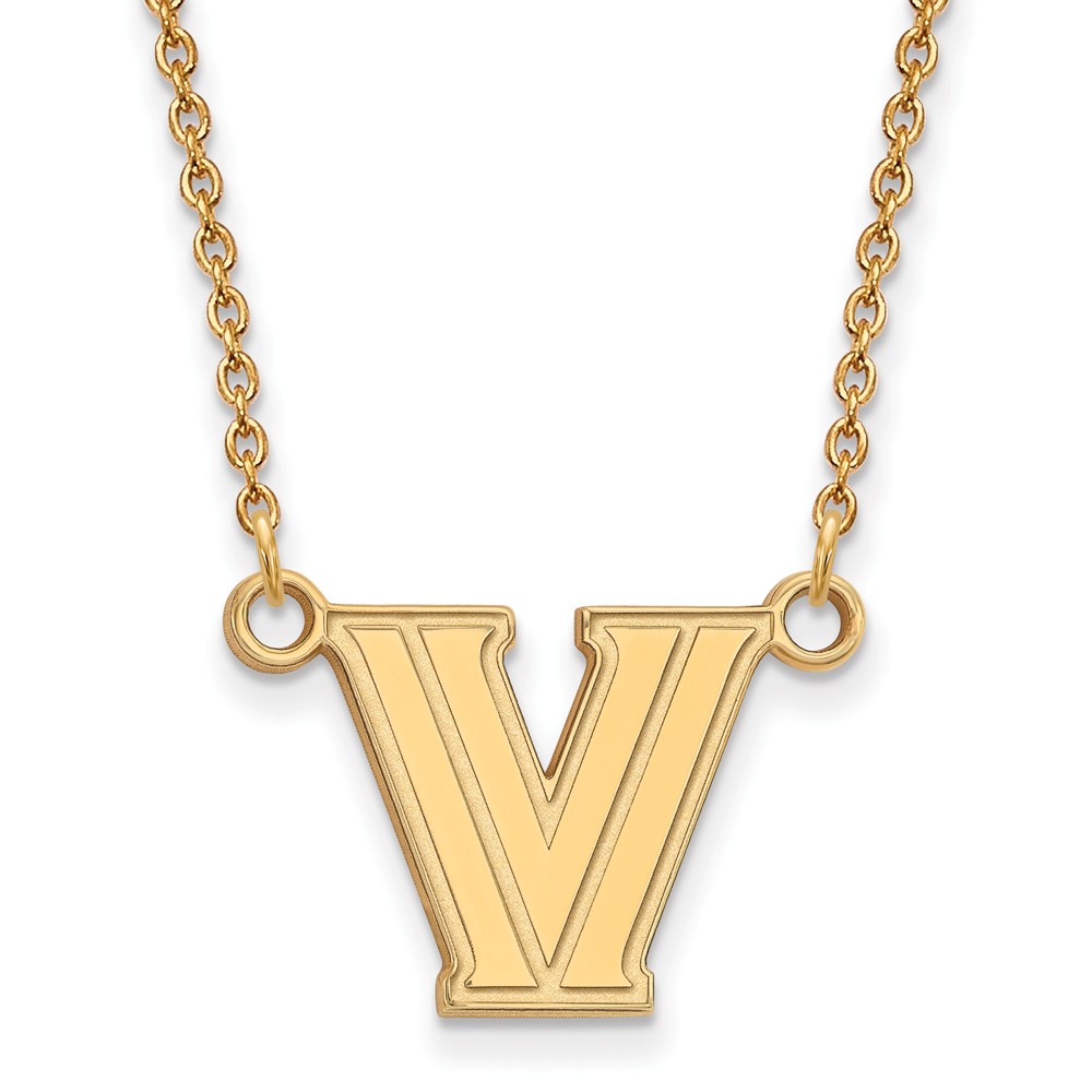 14k Gold Plated Silver Villanova U Pendant Necklace