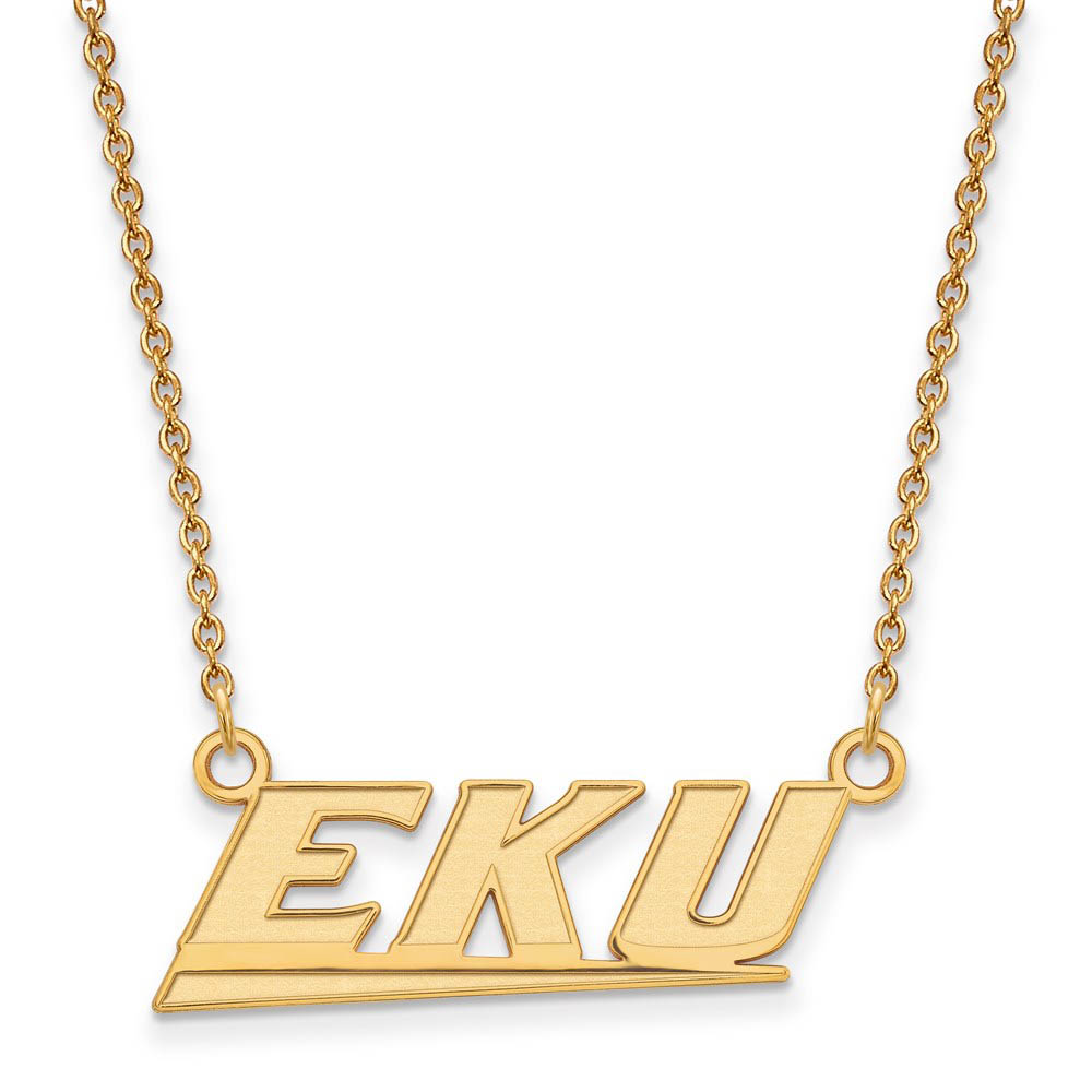 14k Gold Plated Silver Eastern Kentucky U Pendant Necklace
