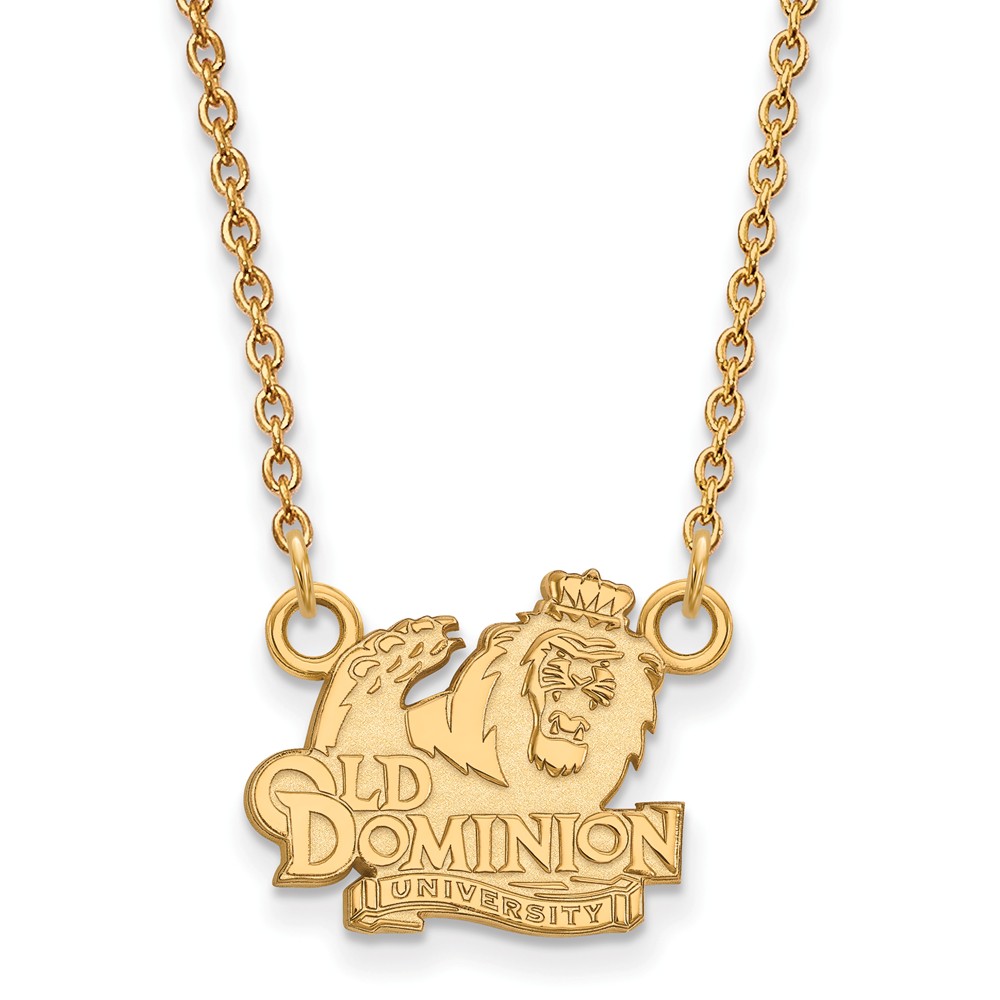 14k Gold Plated Silver Old Dominion U Pendant Necklace