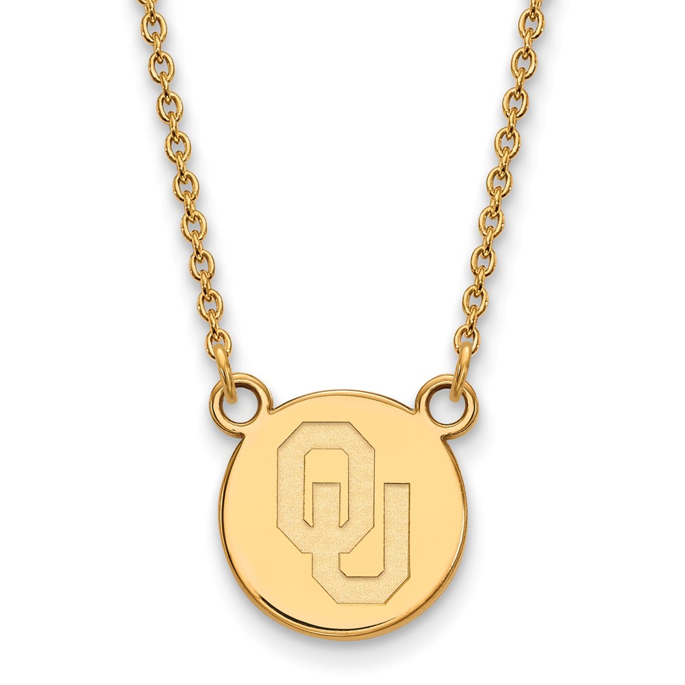 14k Gold Plated Silver Oklahoma Disc Necklace