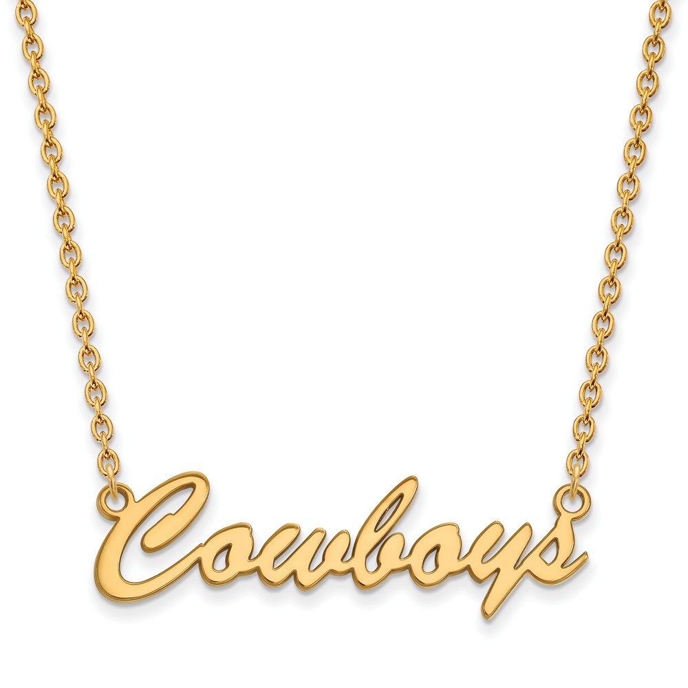 14k Gold Plated Silver Oklahoma State Pendant Necklace
