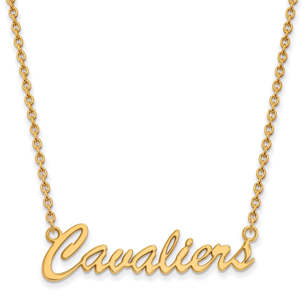 14k Gold Plated Silver U of Virginia Script Pendant Necklace