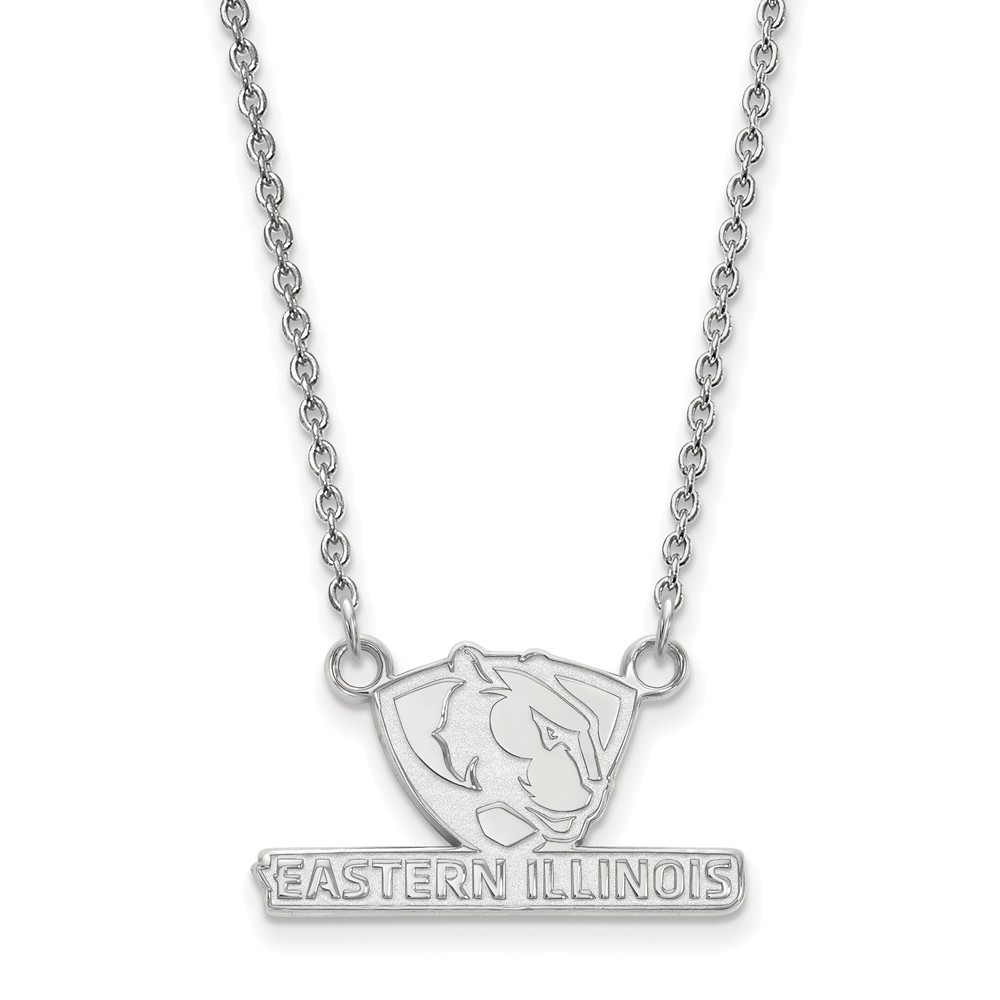 Sterling Silver Eastern Illinois U Logo Pendant Necklace