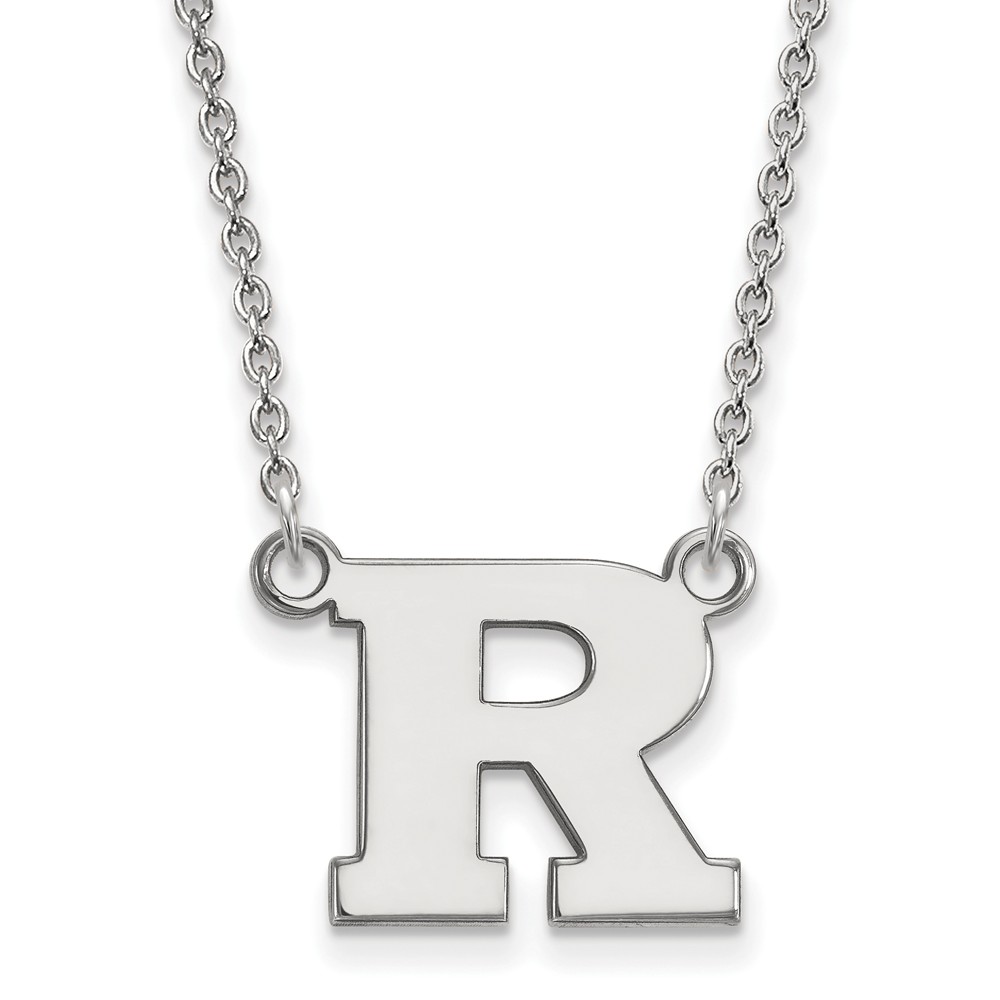 Sterling Silver Rutgers Initial R Pendant Necklace