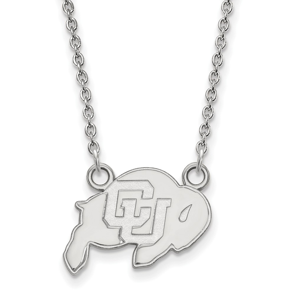 Sterling Silver U of Colorado CU Buffalo Pendant Necklace