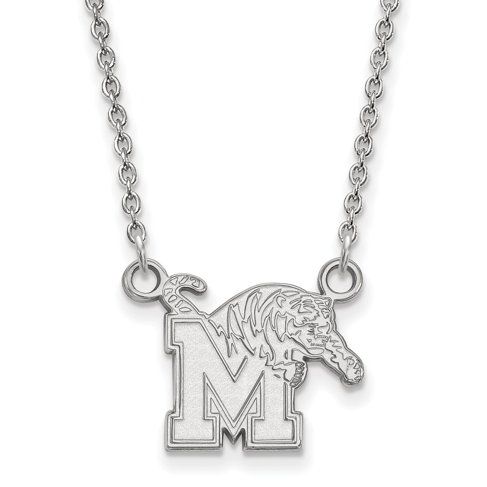 Sterling Silver U of Memphis Small Tiger Pendant Necklace