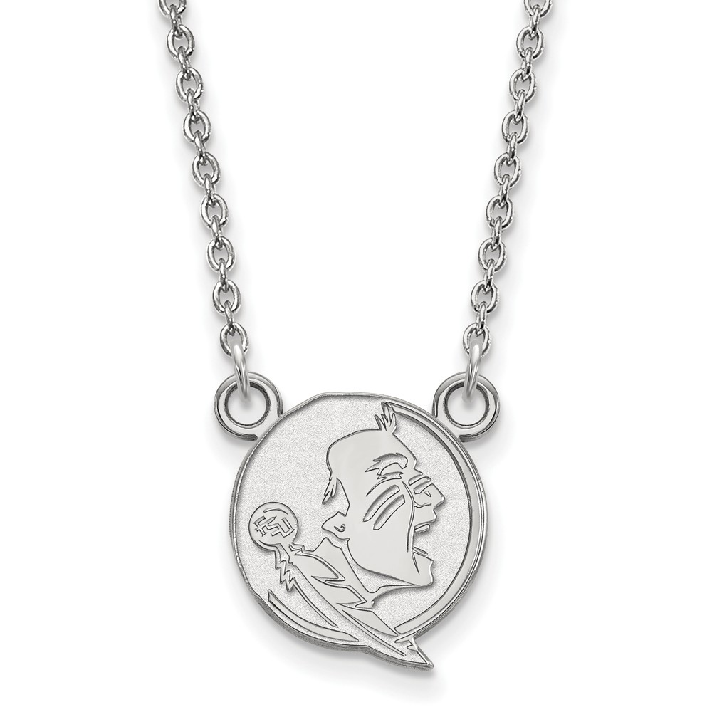 Sterling Silver Florida State Seminole Disc Necklace