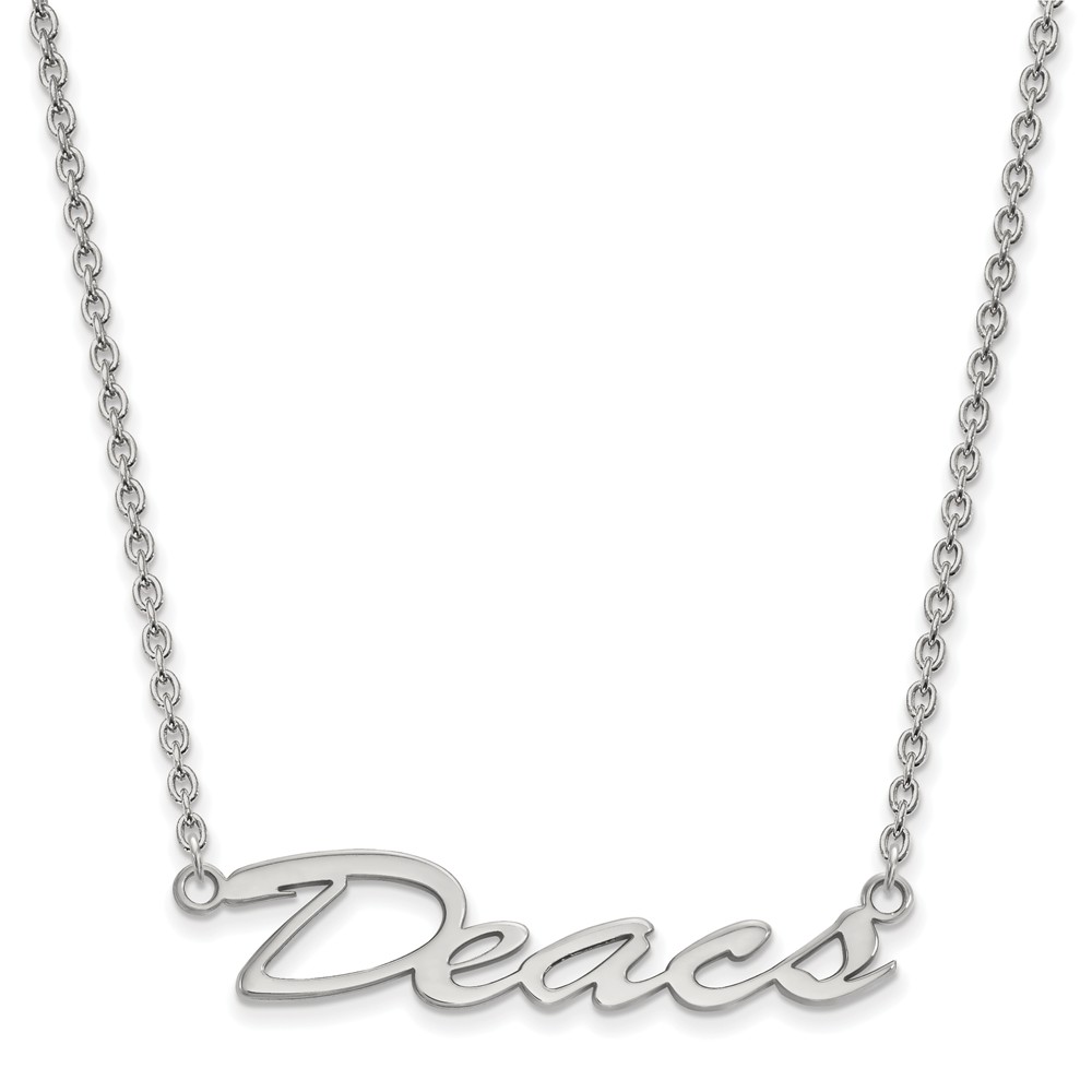 Sterling Silver Wake Forest U Script 'Deacs' Pendant Necklace