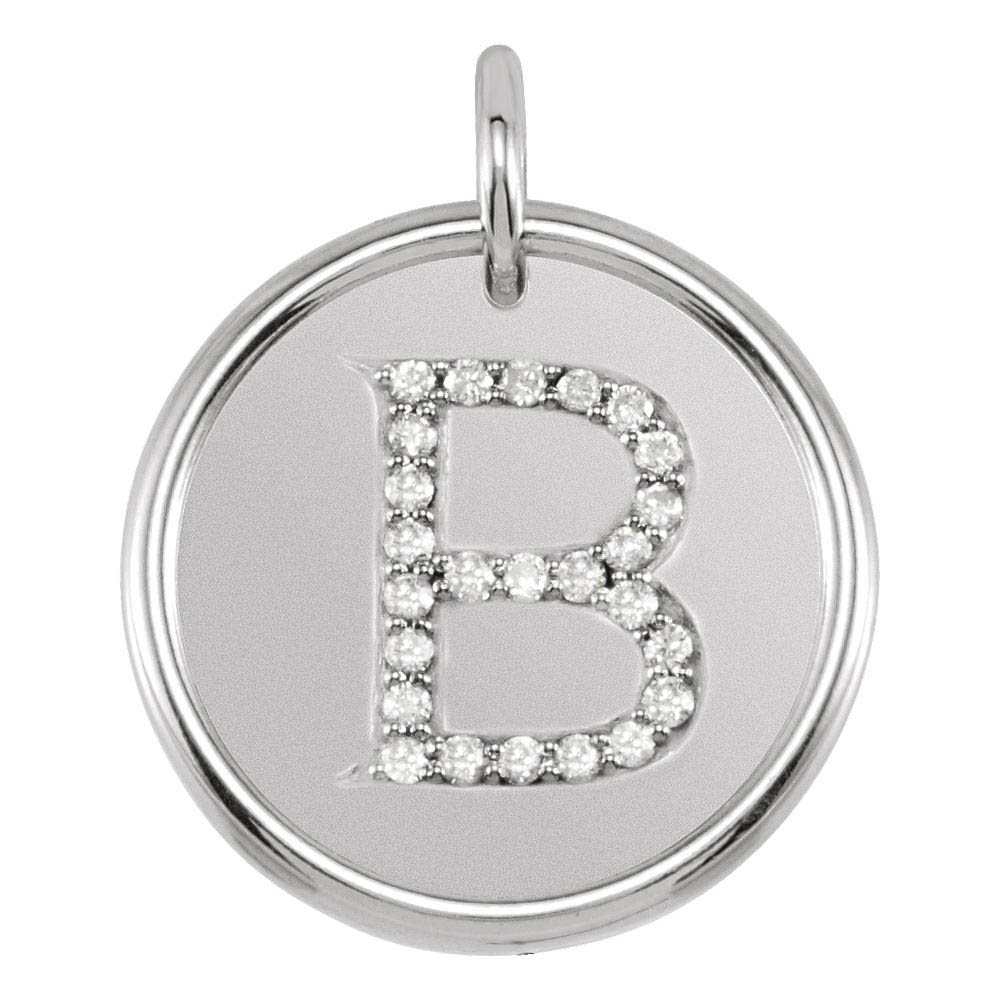 Allison 1/8 Ctw Diamond & Sterling Silver Necklace Initial B