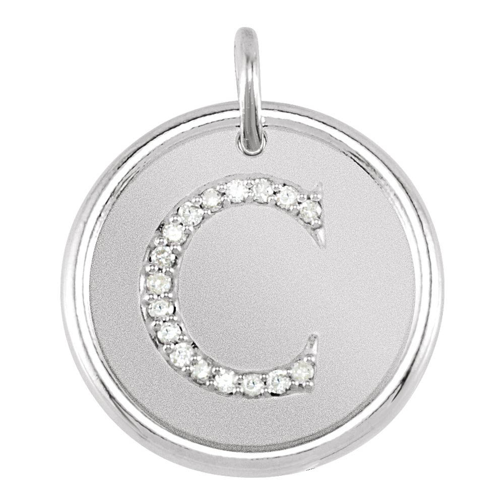 Allison .08 Ctw Diamond & Sterling Silver Necklace Initial C