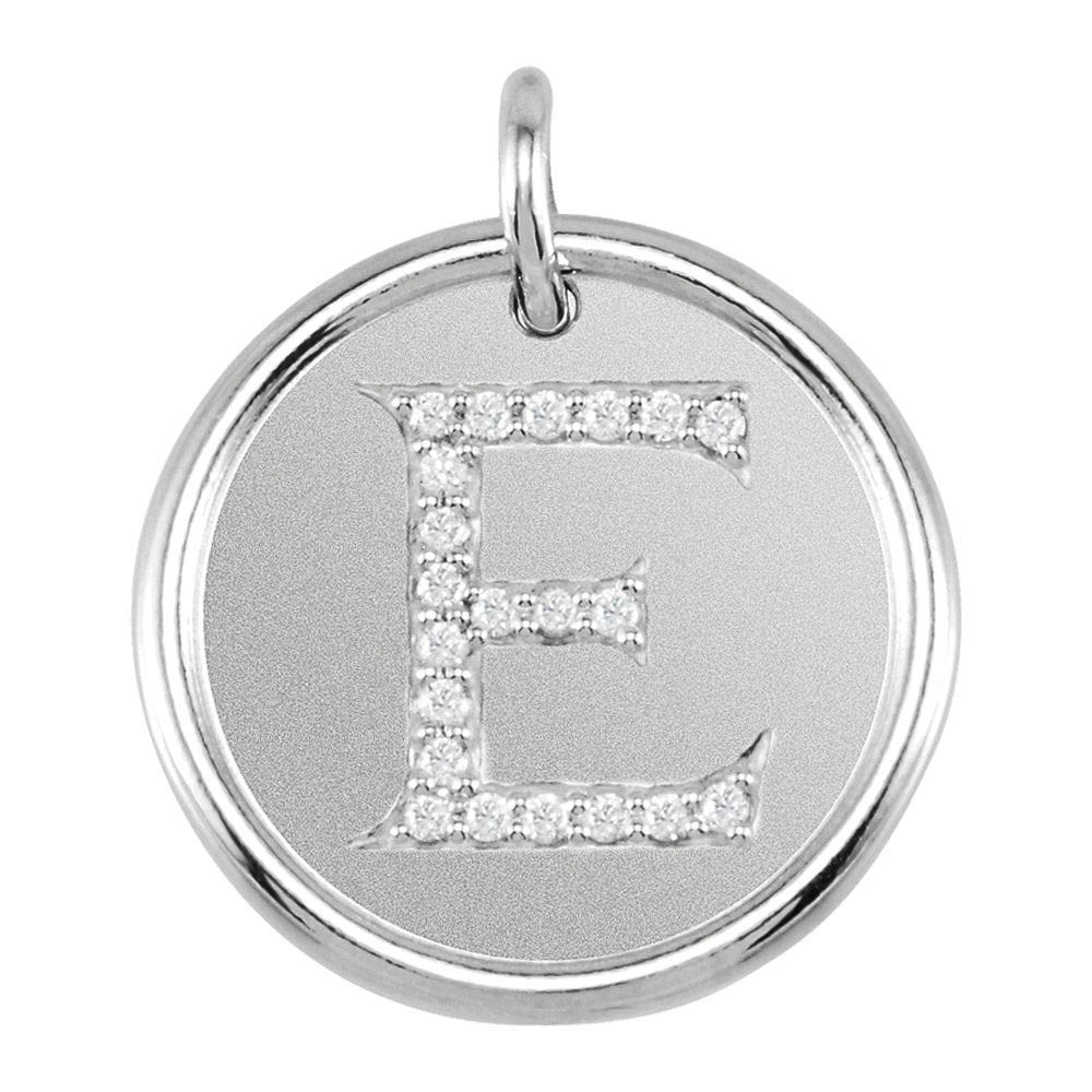 Allison 1/10 Ctw Diamond & Sterling Silver Necklace Initial E