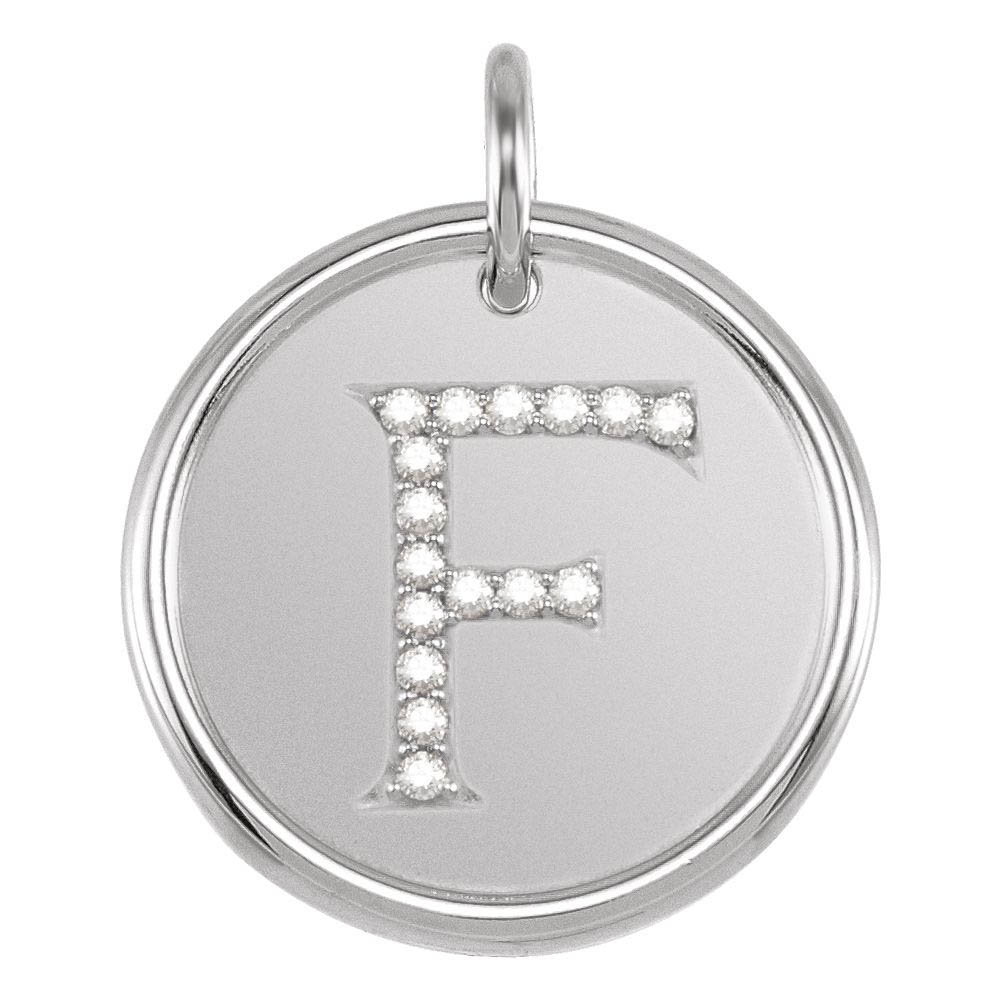 Allison .08 Ctw Diamond & Sterling Silver Necklace Initial F