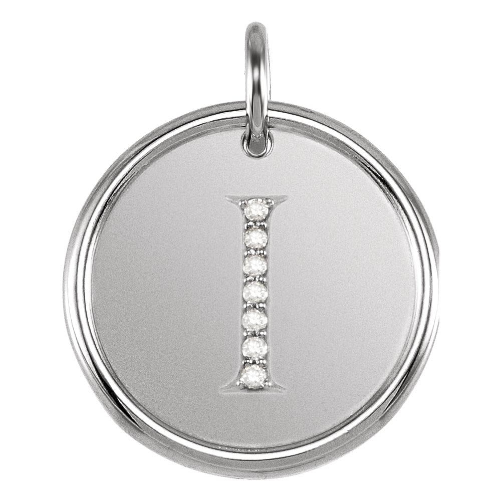Allison .035 Ctw Diamond & Sterling Silver Necklace Initial I