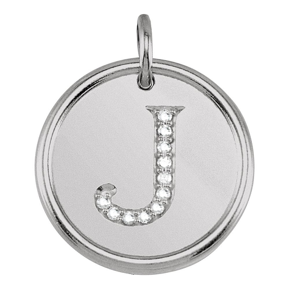 Allison 1/20 Ctw Diamond & Sterling Silver Necklace Initial J
