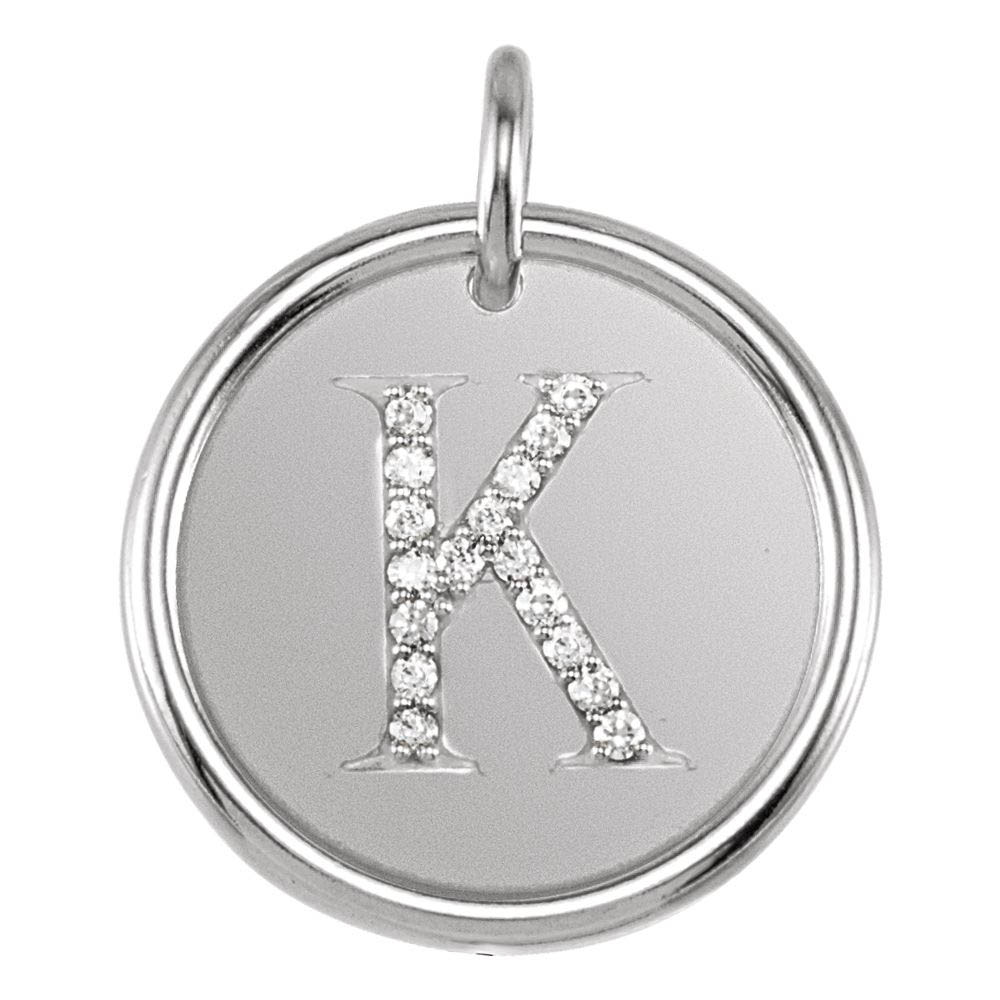 Allison .085 Ctw Diamond & Sterling Silver Necklace Initial K