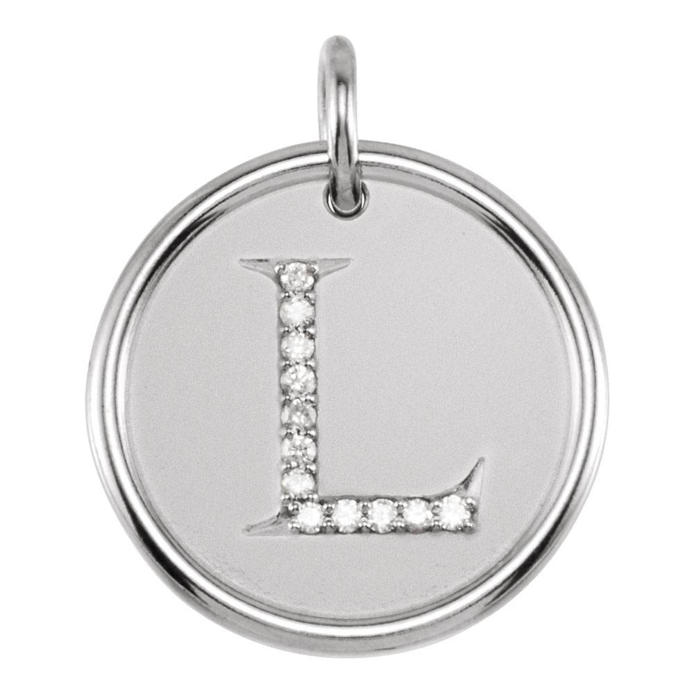 Allison 1/15 Ctw Diamond & Sterling Silver Necklace Initial L, 18 Inch