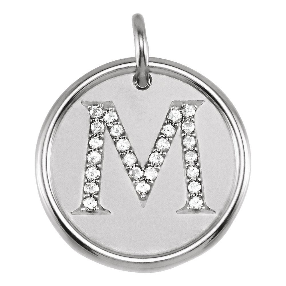 Allison 1/8 Ctw Diamond & Sterling Silver Necklace Initial M, 18 Inch