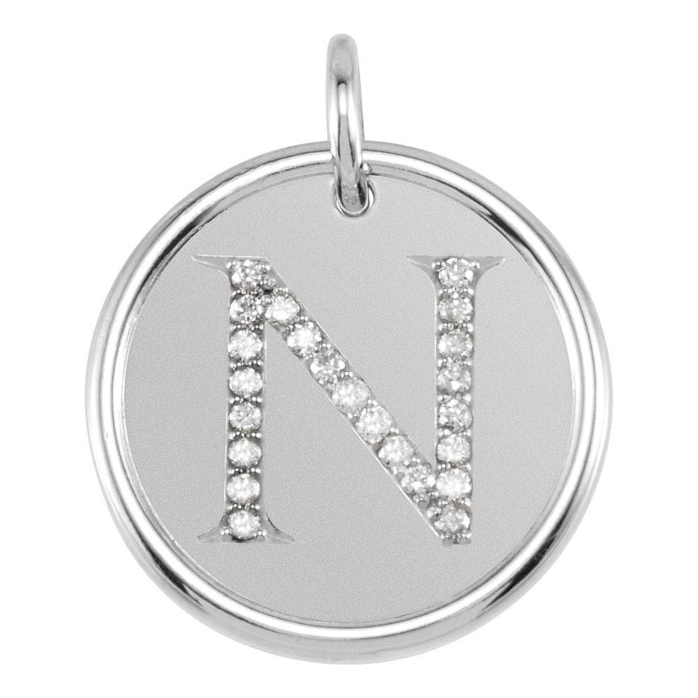 Allison 1/8 Ctw Diamond & Sterling Silver Necklace Initial N
