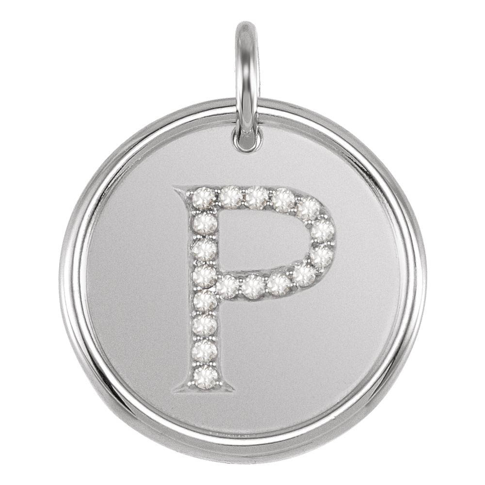 Allison 1/10 Ctw Diamond & Sterling Silver Necklace Initial P