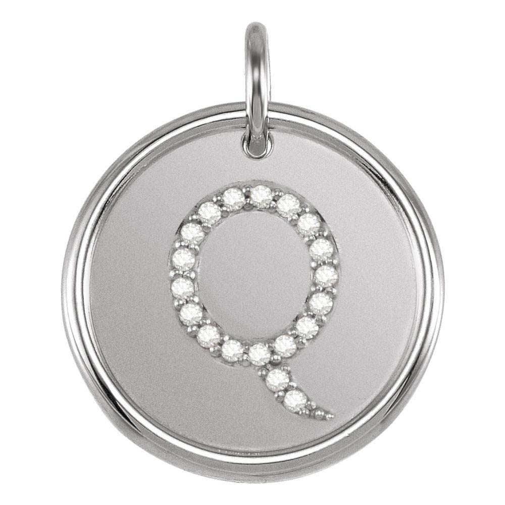 Allison 1/10 Ctw Diamond & Sterling Silver Necklace Initial Q