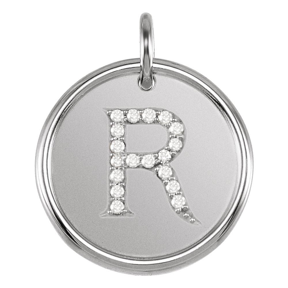 Allison 1/10 Ctw Diamond & Sterling Silver Necklace Initial R
