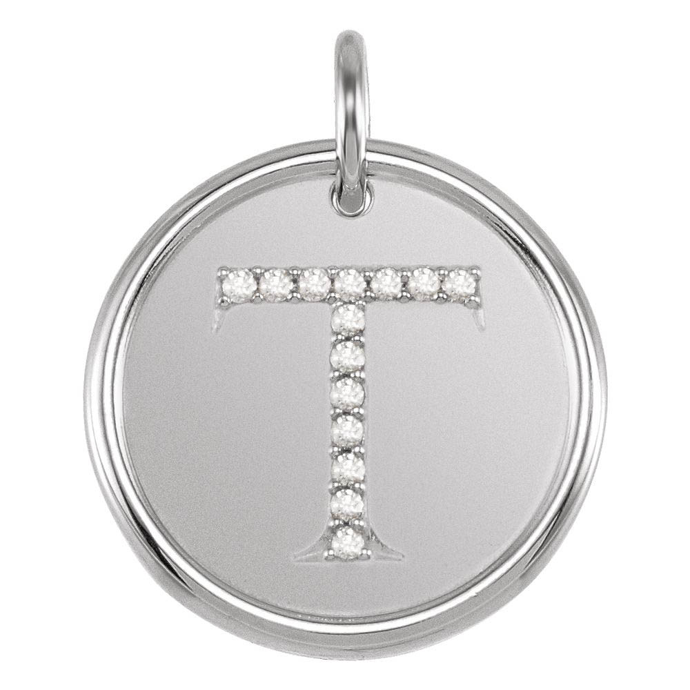 Allison 1/15 Ctw Diamond & Sterling Silver Necklace Initial T