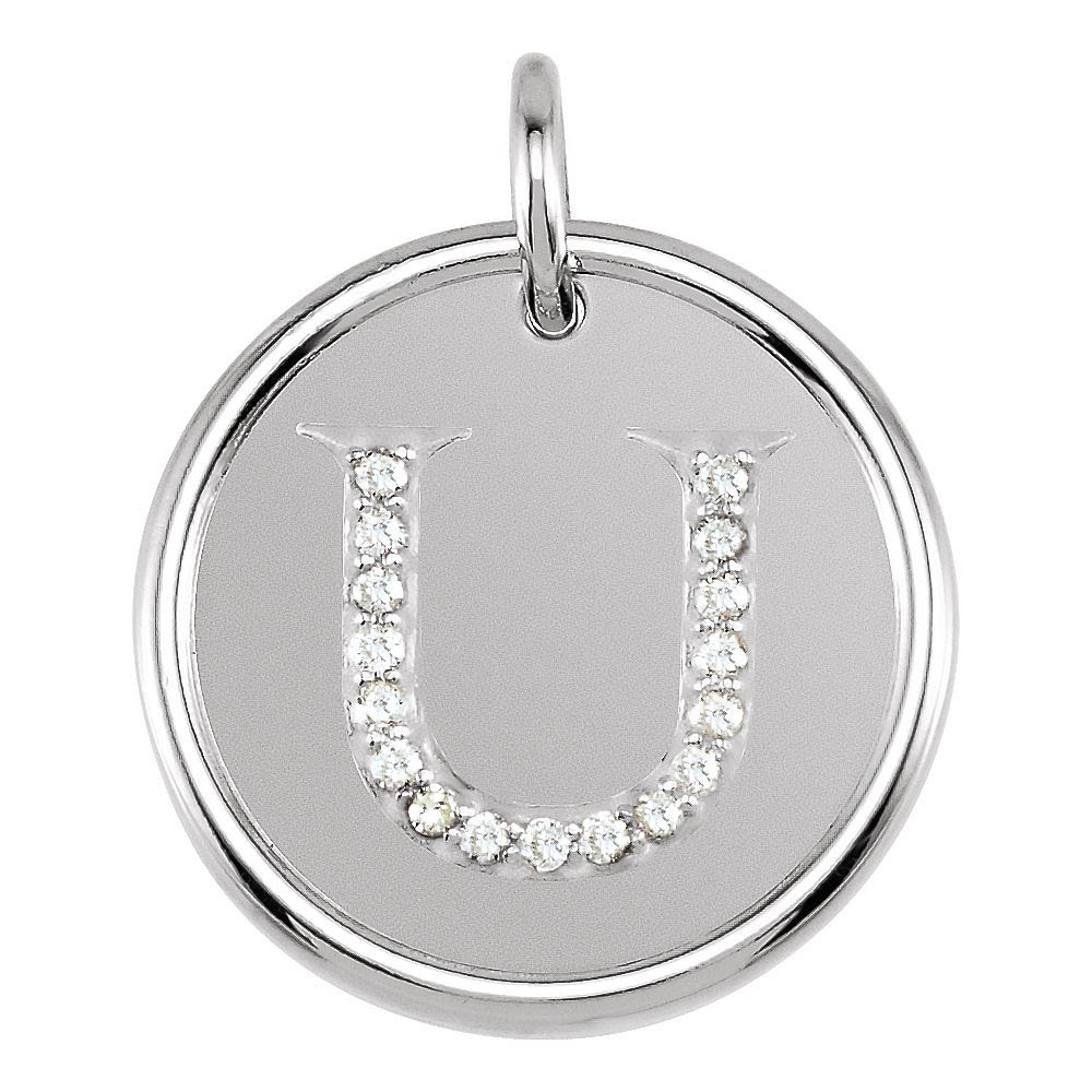 Allison .085 Ctw Diamond & Sterling Silver Necklace Initial U