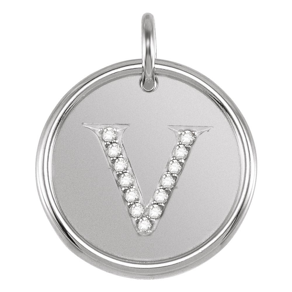 Allison 1/15 Ctw Diamond & Sterling Silver Necklace Initial V