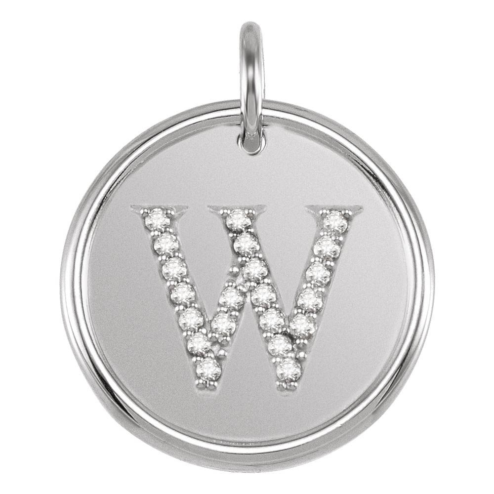 Allison 1/10 Ctw Diamond & Sterling Silver Necklace Initial W