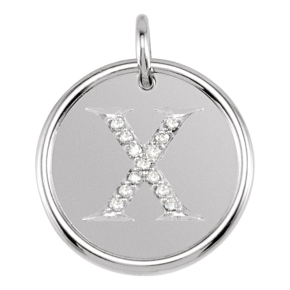 Allison 1/15 Ctw Diamond & Sterling Silver Necklace Initial X