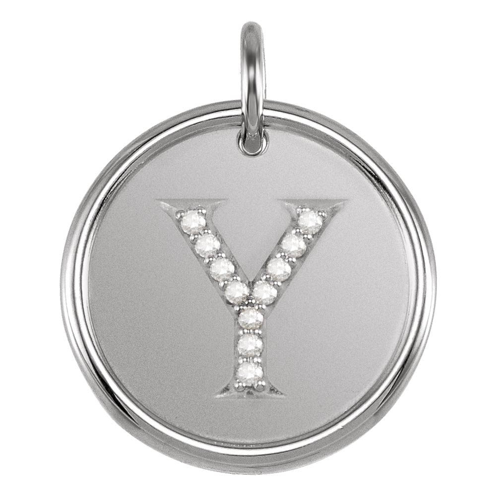 Allison 1/20 Ctw Diamond & Sterling Silver Necklace Initial Y