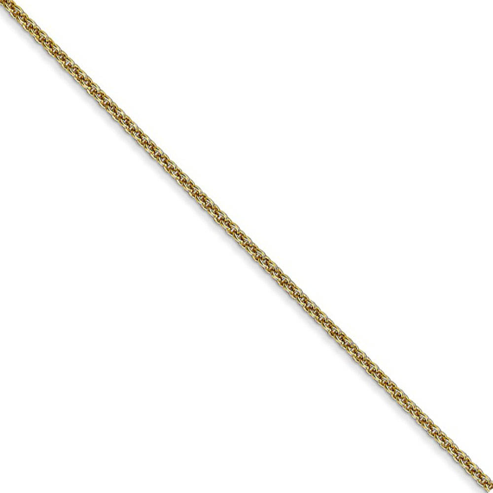 1.5mm 10K Yellow Gold Solid Cable Chain Necklace