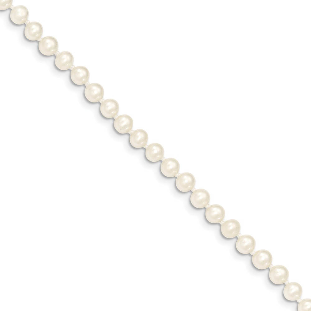 4-5mm, White FW Cultured Pearl &amp; 14k Yellow Gold Necklace, 16 Inch