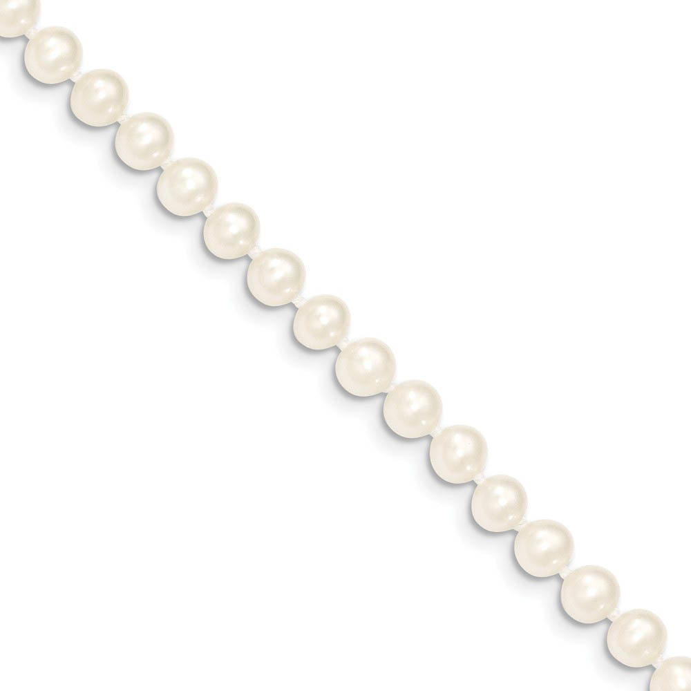 5-6mm, White FW Cultured Pearl &amp; 14k Yellow Gold Necklace, 16 Inch