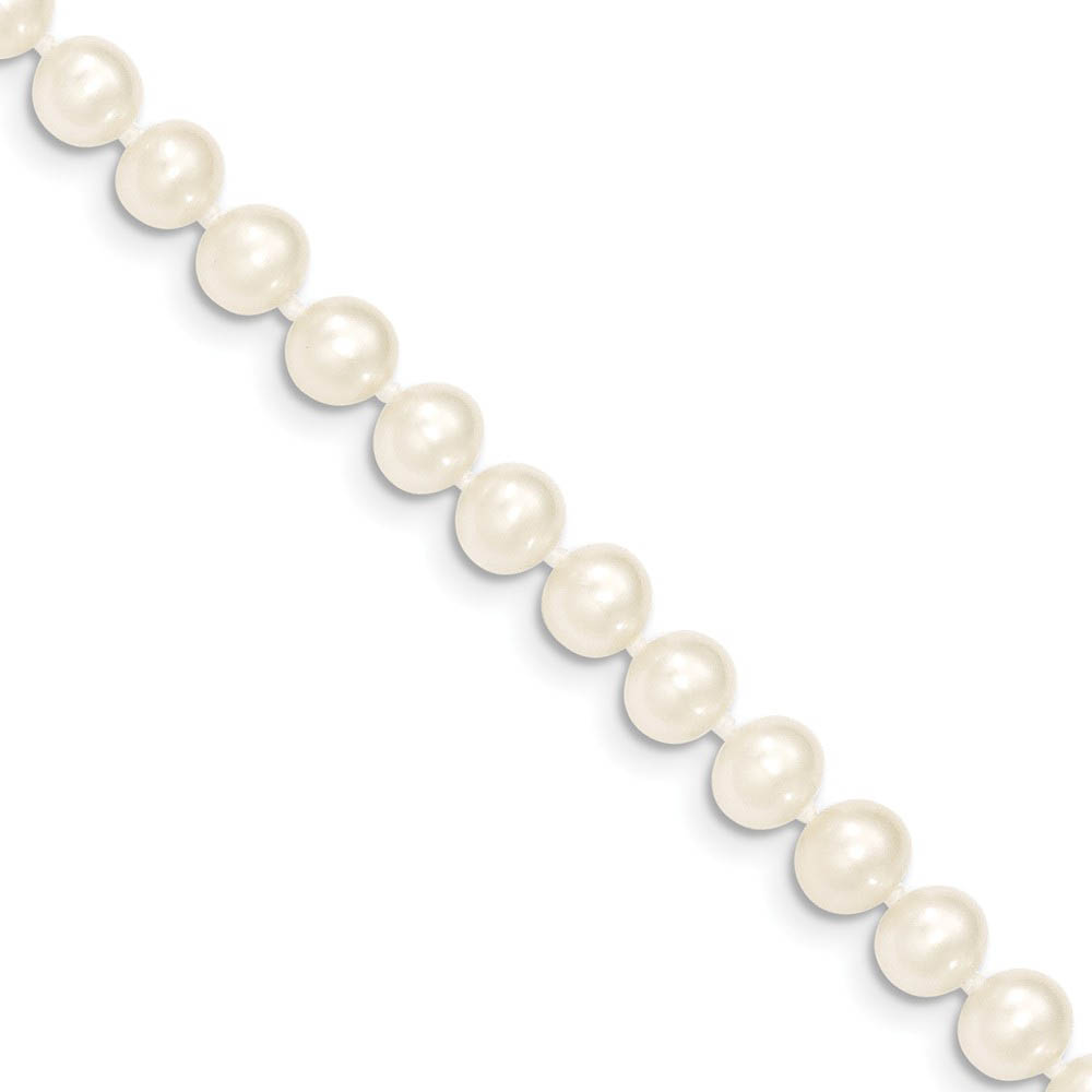 6-7mm, White FW Cultured Pearl &amp; 14k Yellow Gold Clasp Necklace