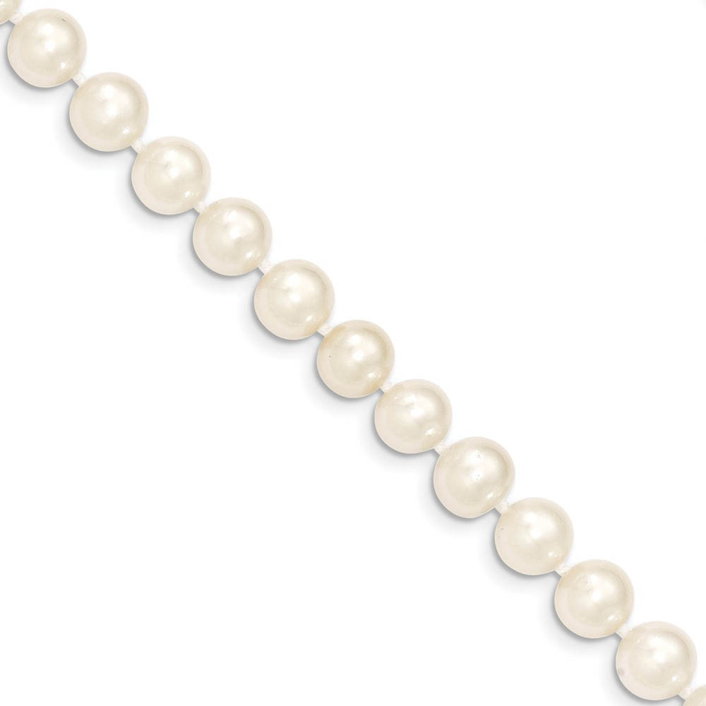 8-9mm, White FW Cultured Pearl &amp; 14k Yellow Gold Clasp Necklace