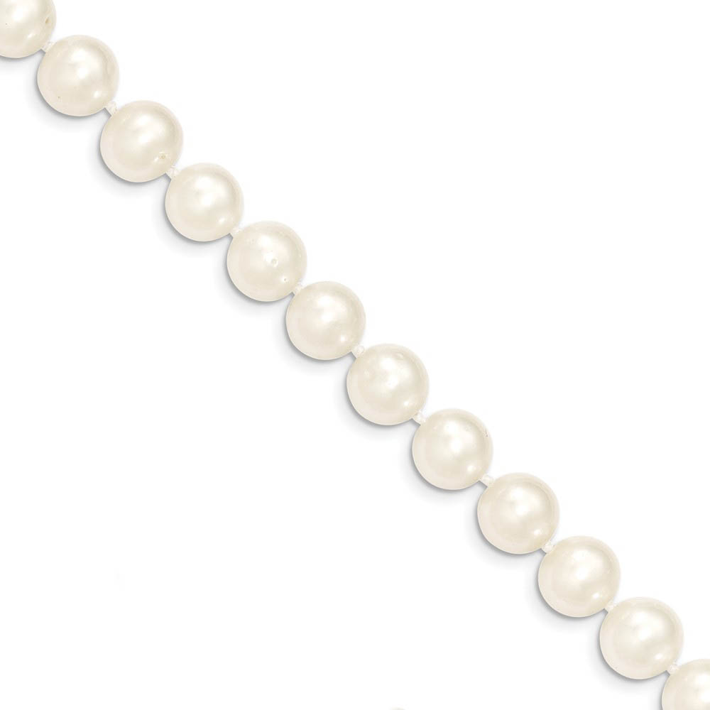 9-10mm, White FW Cultured Pearl &amp; 14k Yellow Gold Clasp Necklace