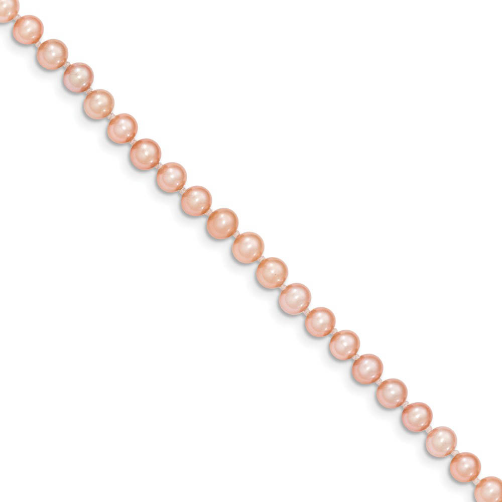 4-5mm, Pink FW Cultured Pearl &amp; 14k Yellow Gold Necklace, 16 Inch