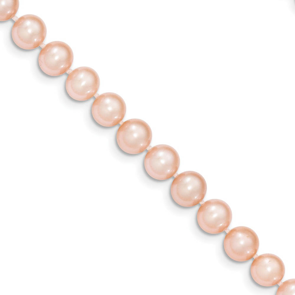 6-7mm, Pink FW Cultured Pearl &amp; 14k Yellow Gold Necklace, 16 Inch