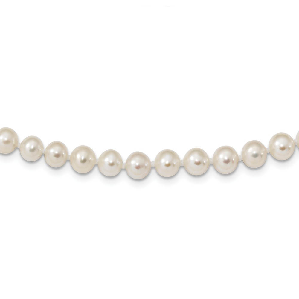 6-7mm, White FW Cultured Pearl &amp; Sterling Silver Necklace, 16 Inch